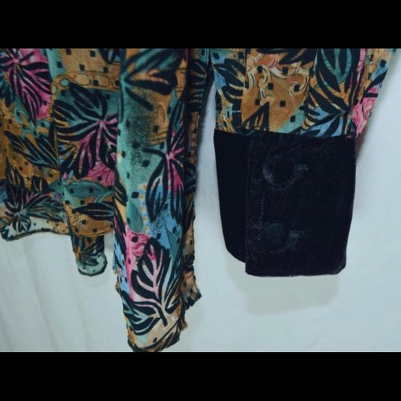 Vintage Burnout Velvet Confetti Color Babydoll Top - Picture 7 of 11